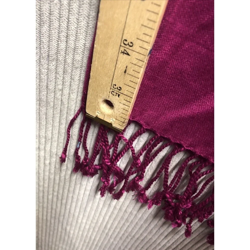 Purple Rayon Scarf Women 20x70 Fringe Boho Wrap Shawl Lightweight Soft Long
